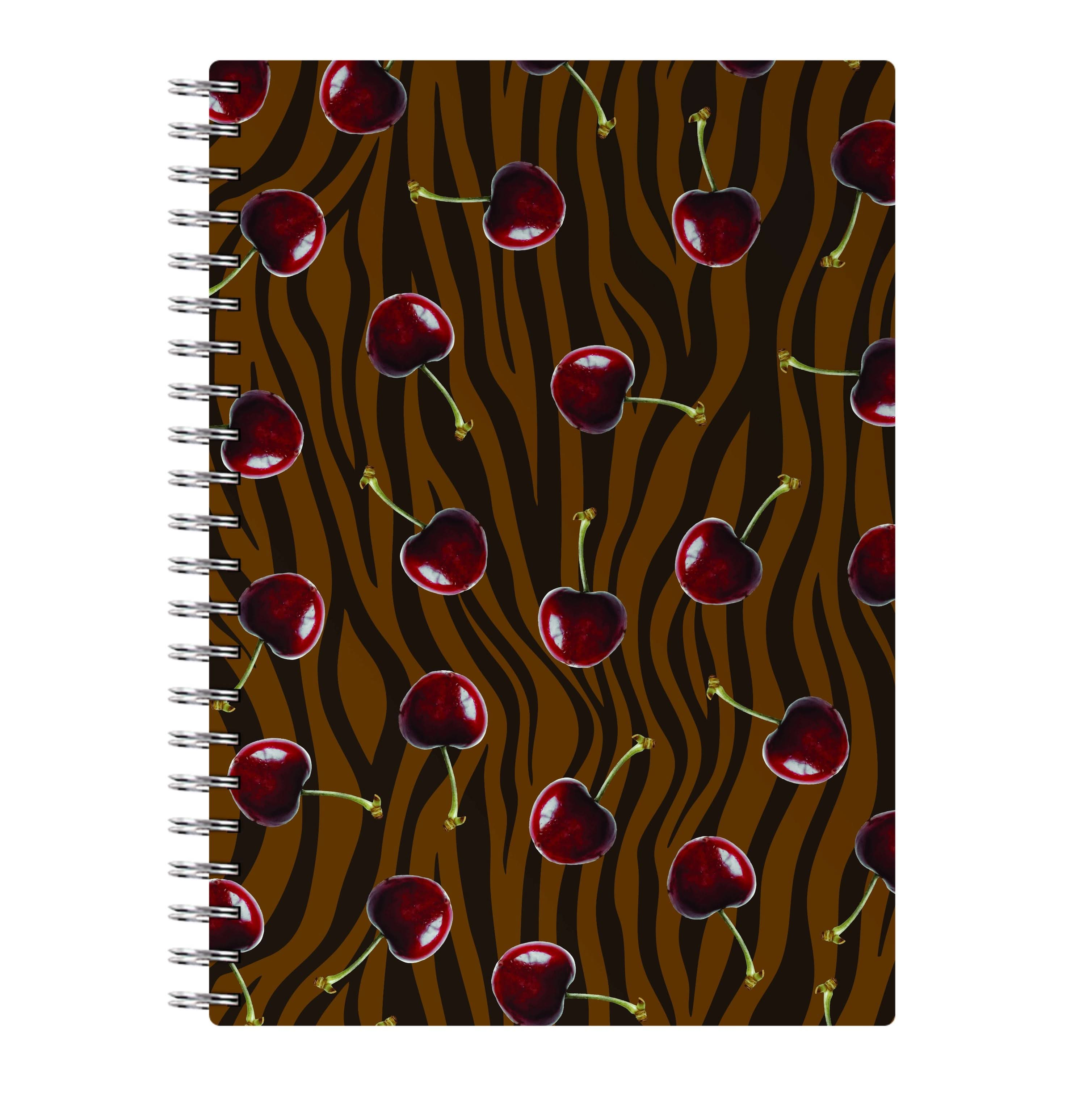 Animal Print With Cherries Pattern Notebook