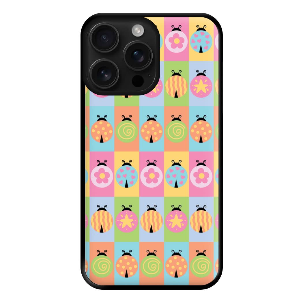 Cartoon Ladybugs Colourful Pattern Phone Case for Apple iPhone, Samsung Galaxy, Huawei and Google Pixel