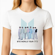 K-Pop Band Tour Pastel Blue Crop top 2