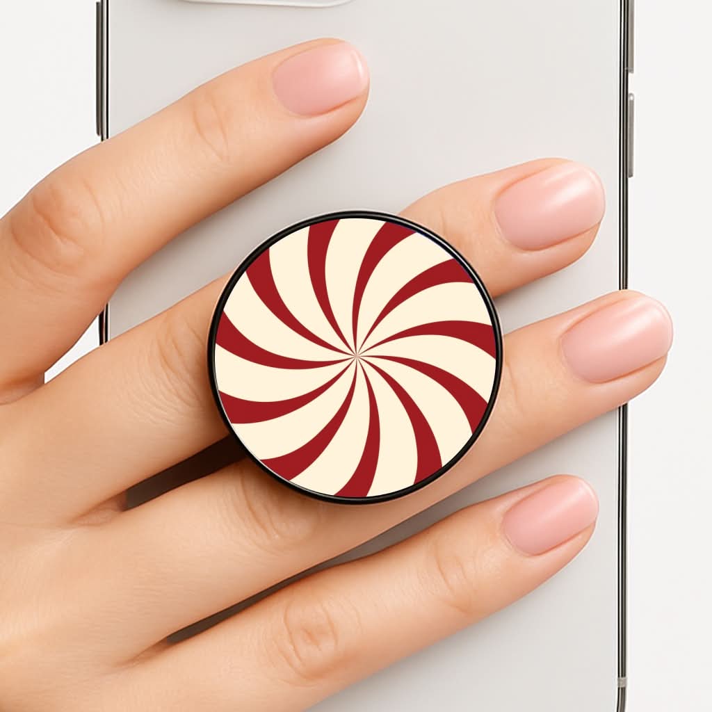 Peppermint Swirl Pattern Phone Grip