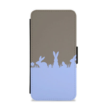 Bunny Outline  Flip / Wallet Phone Case