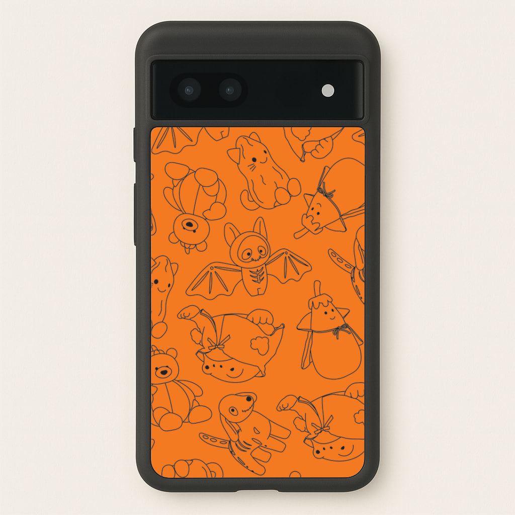 Halloween Plushies Pattern I - Halloween Google Pixel 6a Case