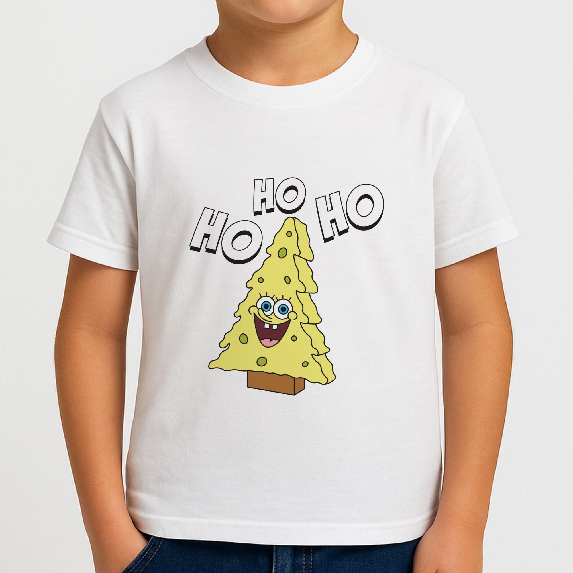 Christmas Tree Cartoon Sponge Boys T-Shirt