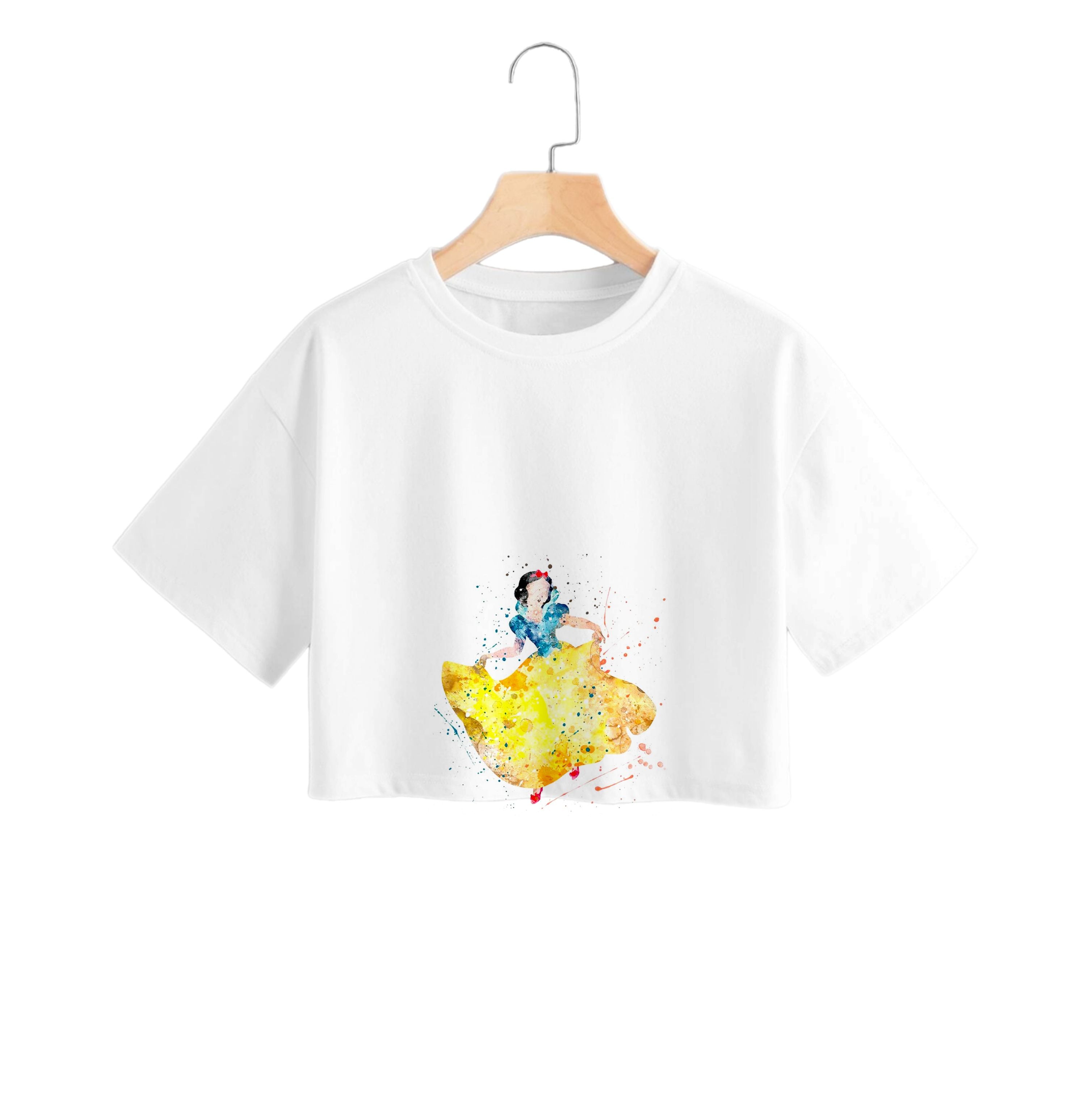 Watercolour Snow White Fairytale Crop Top