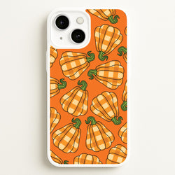 Tartan Pumpkins Pattern iPhone 13 Mini Case
