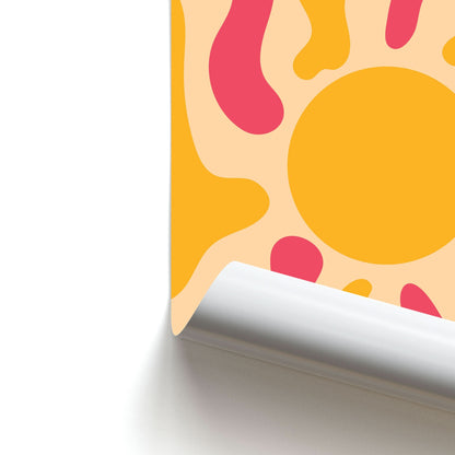 Yellow And Pink Abstract Sun Poster