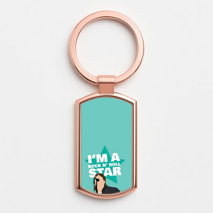 I'm A Rock And Roll Star Rose Gold Keyring