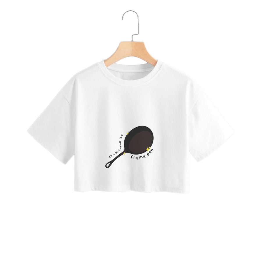 All A Girl Needs Is A Frying Pan - Tangled Crop Top