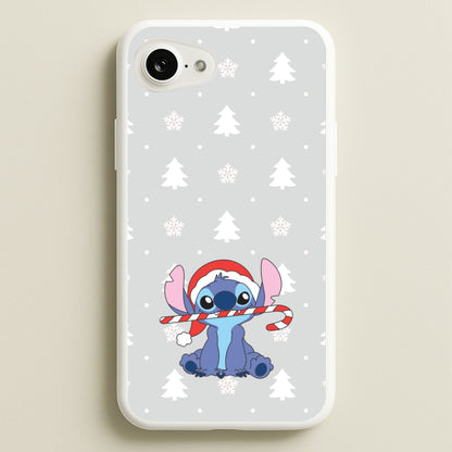 Cute Blue Alien Candycane iPhone 16e Case