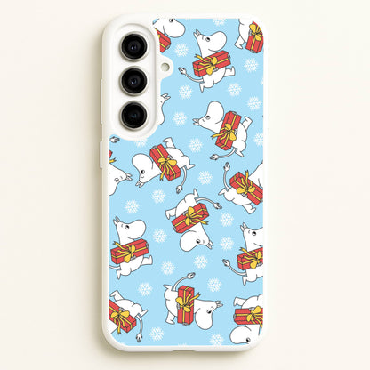 Present And Snowflakes Moom Pattern Galaxy A56 Case