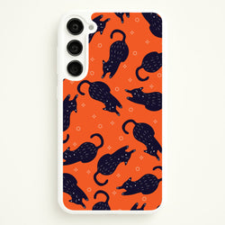 Black Cats And Stars Pattern Galaxy S23 Case