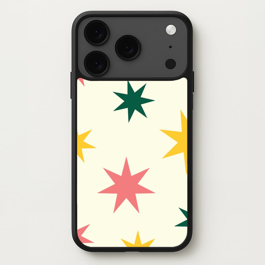 Colourful Christmas Stars Pattern iPhone 17 Pro Max Case