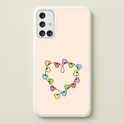 Cartoon Mouse Christmas Fairylights Heart Galaxy A71 Case