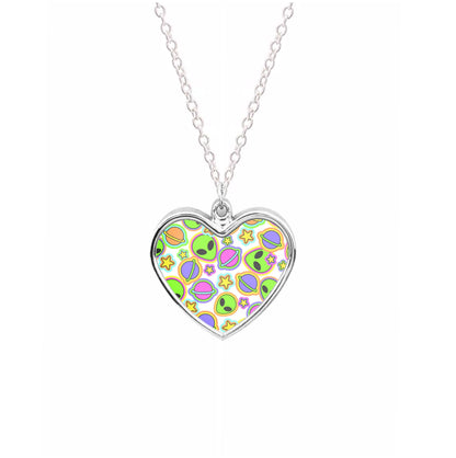 Colourful Aliens And Stars Necklace