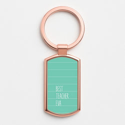 Best Teacher Eva Rose Gold Keyring