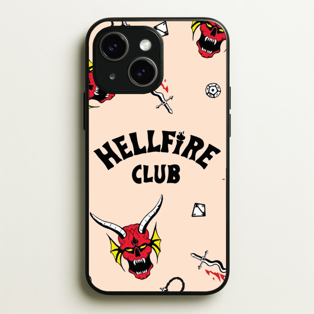 Hellfire Club Icons Collage Peach iPhone 14 Plus Case