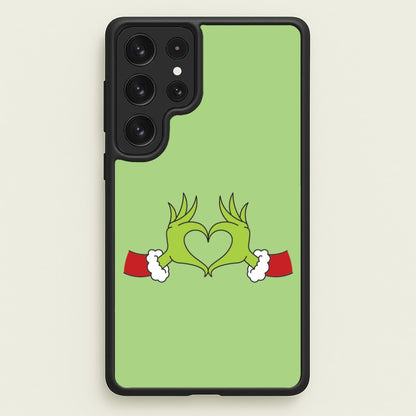Christmas Green Heart Galaxy S22 Ultra Case