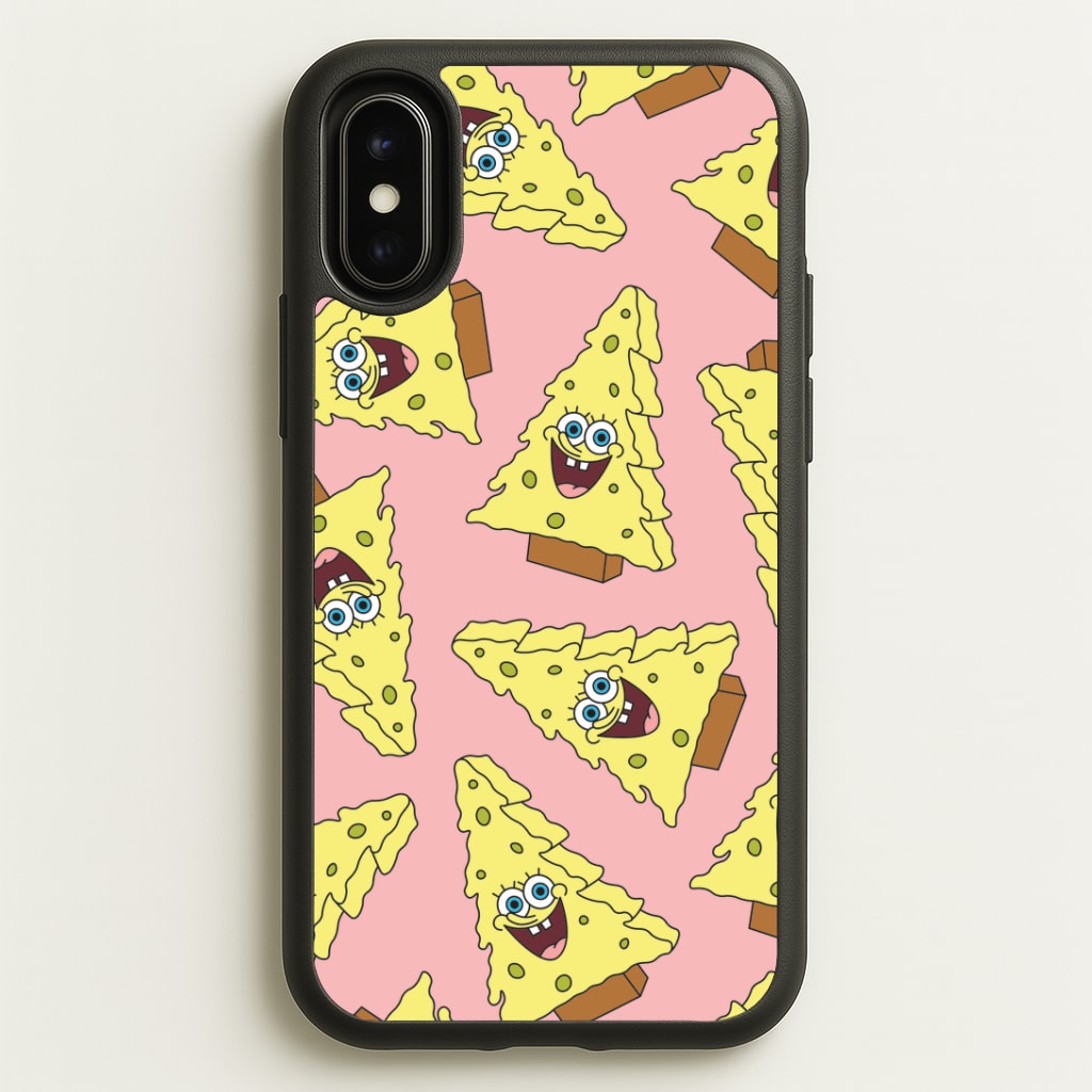 Christmas Tree Cartoon Sponge Pattern iPhone X / XS Case