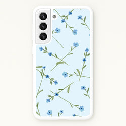 Baby Blue Floral Pattern Galaxy S21 Plus Case