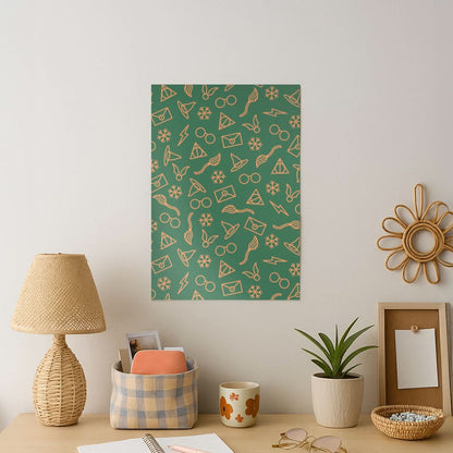 Christmas Wizard Icons Pattern Art Print