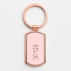 Floral Varsity Mum Rose Gold Keyring
