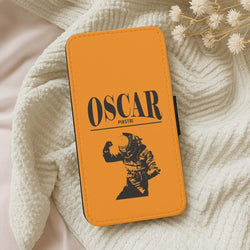Oscar Orange And Black Leather Phone Case