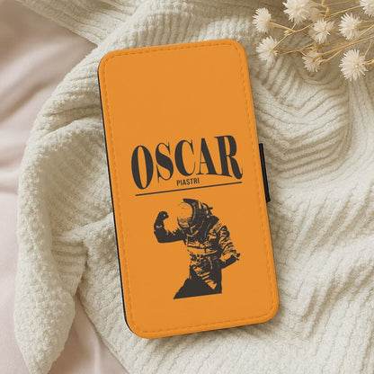 Oscar Orange And Black Leather Phone Case