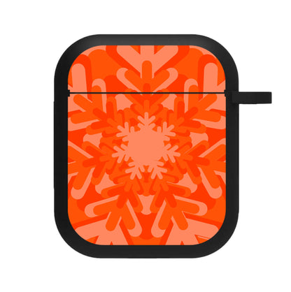 Orange - Colourful Snowflakes AirPods Case