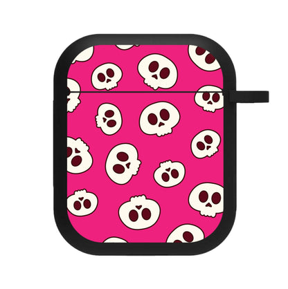 Pink Skulls Pattern AirPods Case