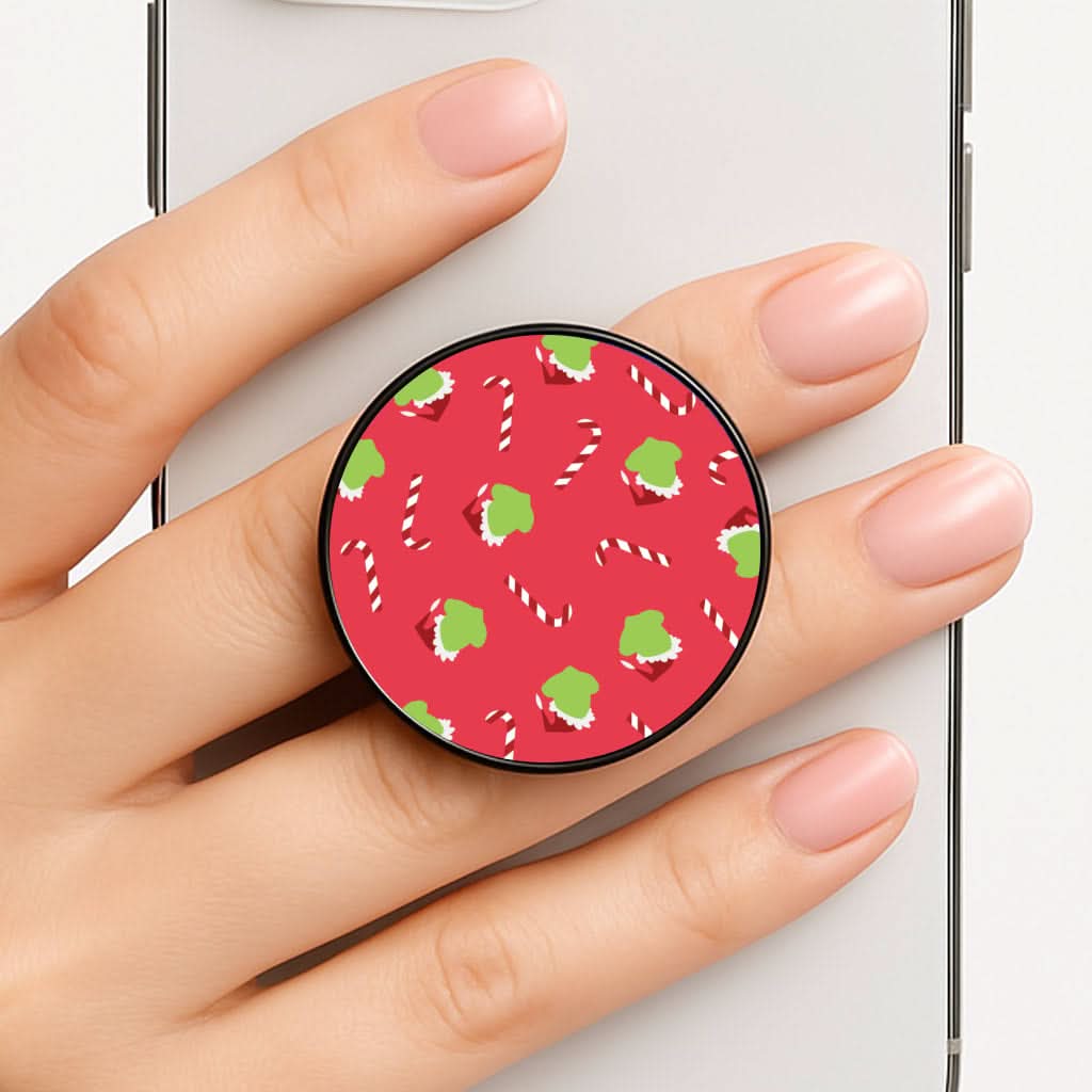 Green Creature And Candy Canes Pattern FunGrip