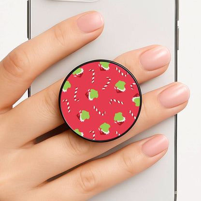 Green Creature And Candy Canes Pattern Phone Grip
