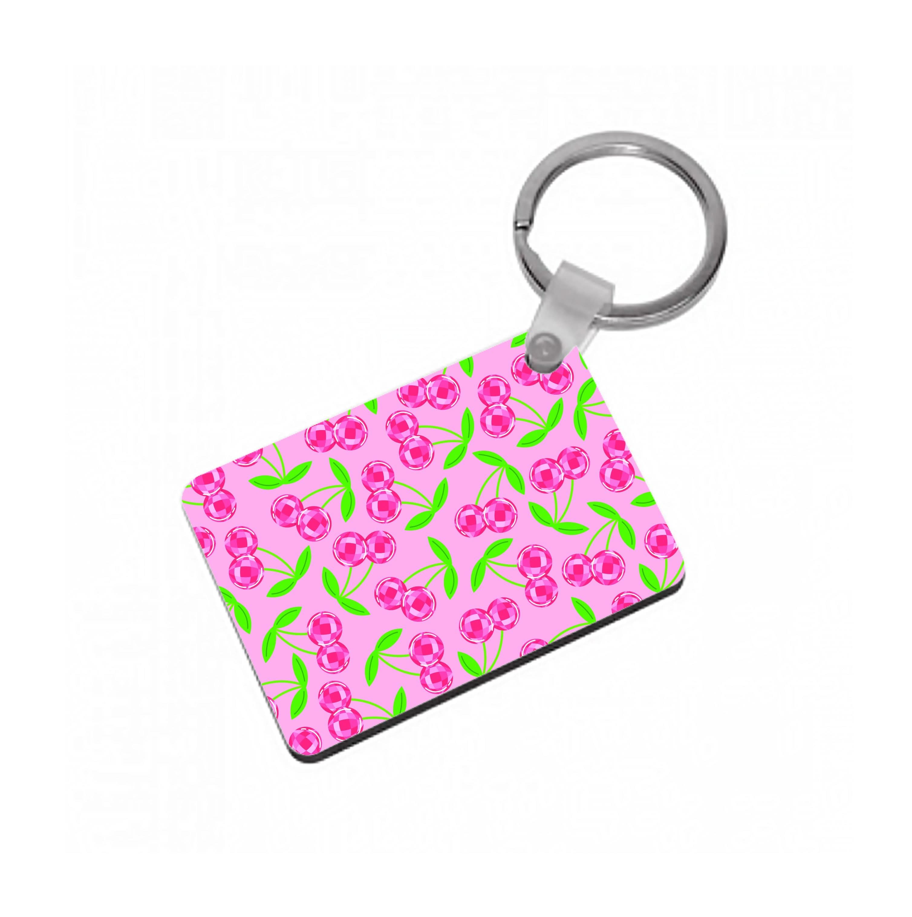 Disco Cherries Pattern Keyring