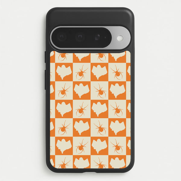 Spiders And Ghosts Checkered Pattern II Google Pixel 10 Pro XL Case