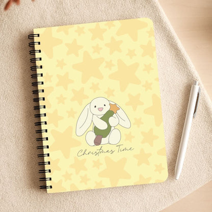 Christmas Bunny Stars Plush Notepad