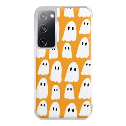 Orange Ghost Halloween Pattern Phone Case