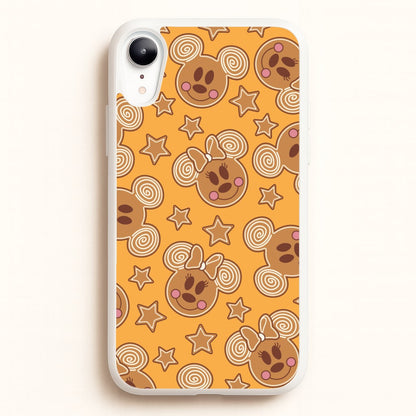 Cartoon Mouse Gingerbread Pattern iPhone XR Case