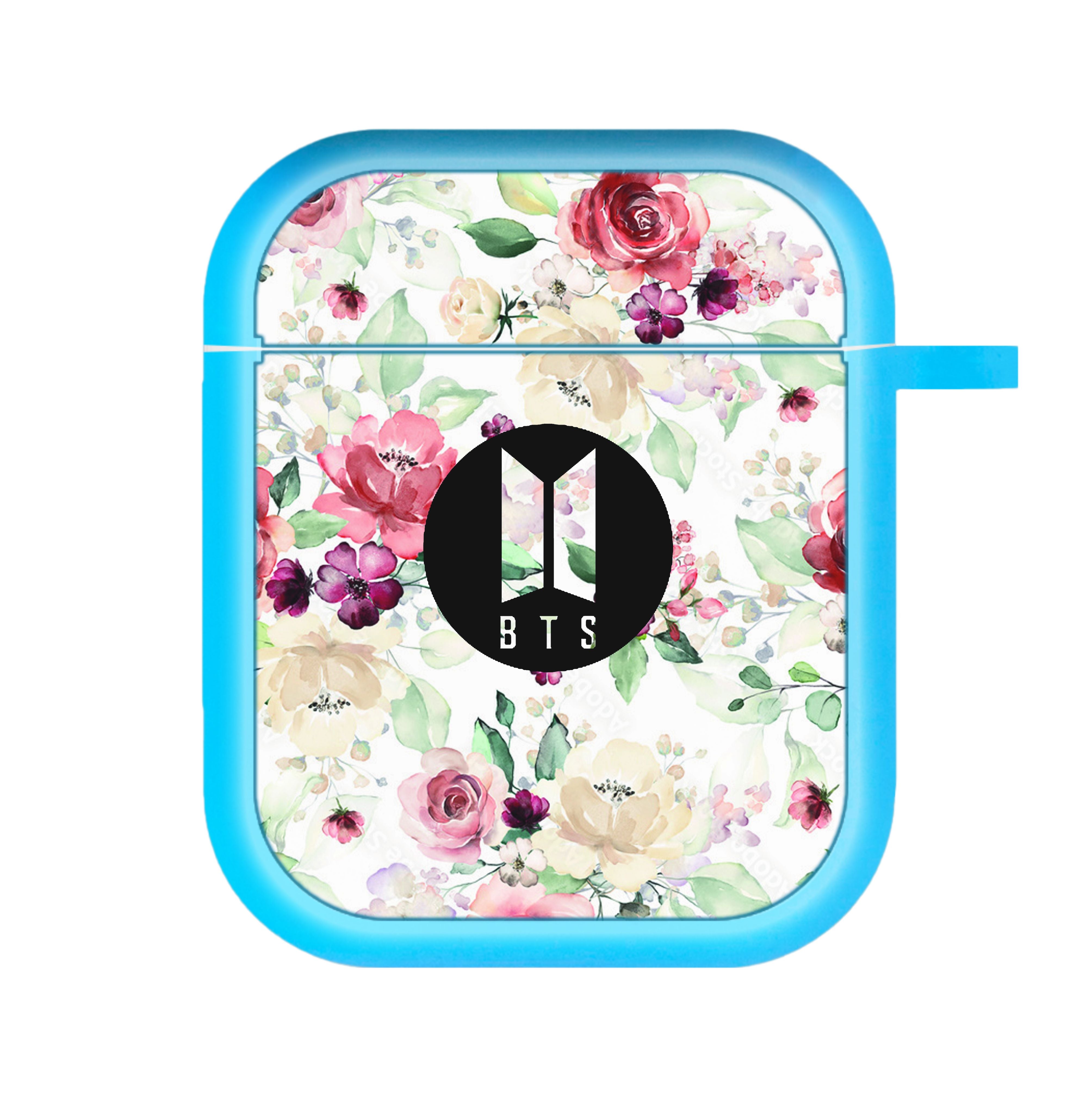 BTS Logo And Flowers - K Pop AirPods Case