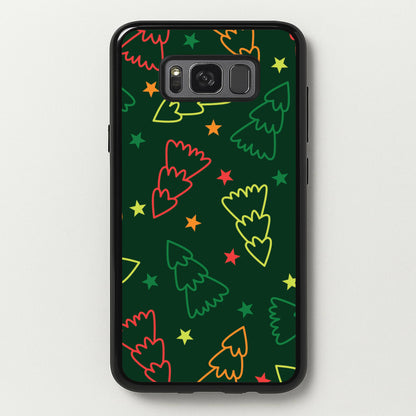 Colourful Christmas Tree Outlines Pattern Galaxy S8 Case
