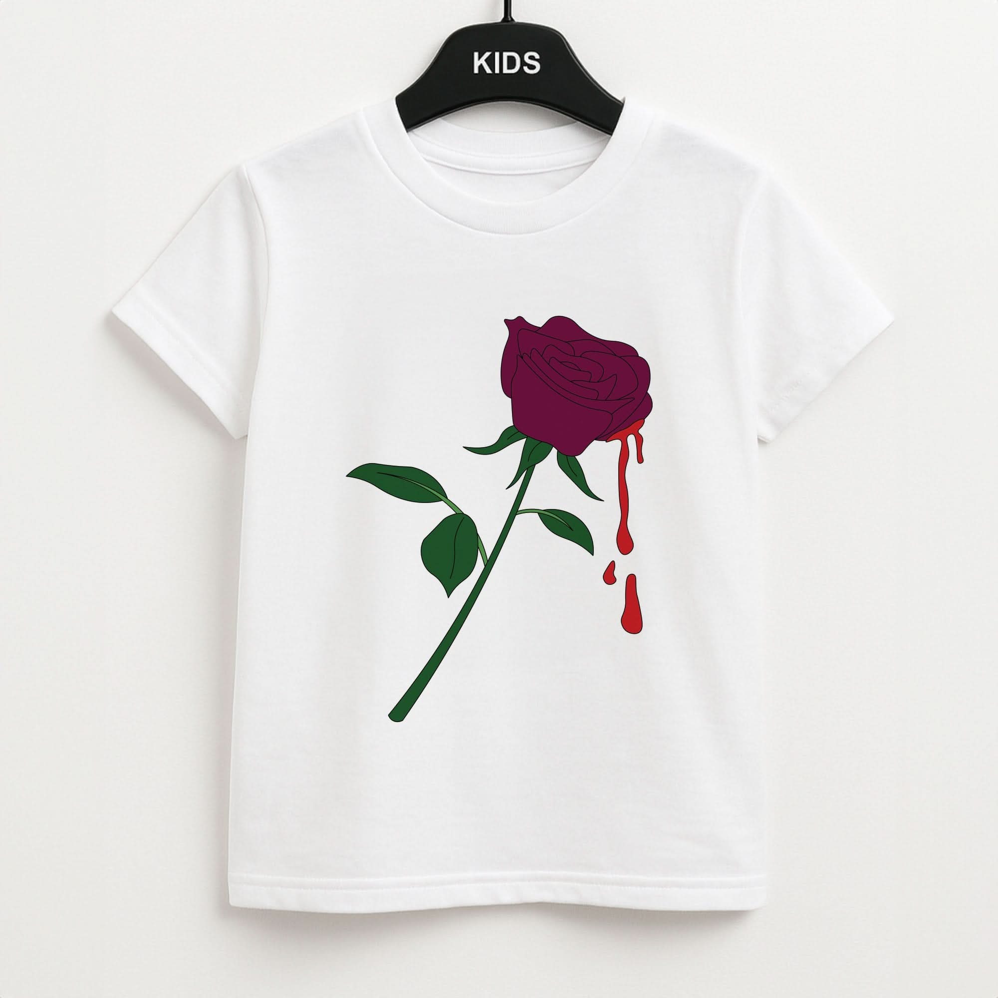 Dark Pink Rose Kids T-Shirt