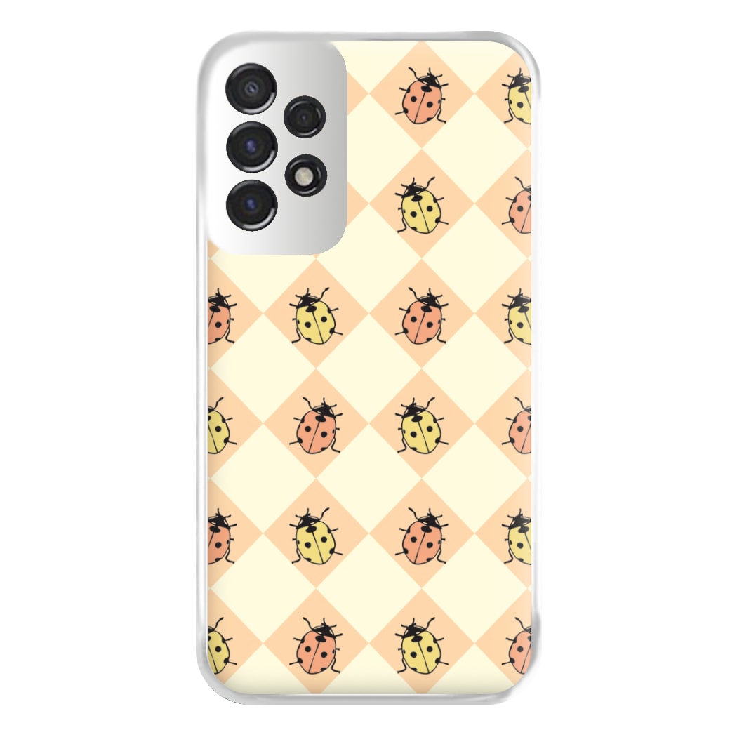 Argyle Ladybugs Pattern Galaxy A53 Case