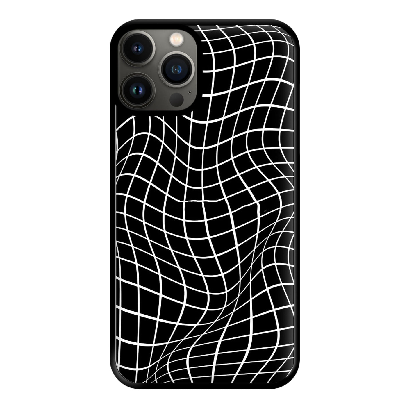 Black Wavy Grid Pattern Phone Case