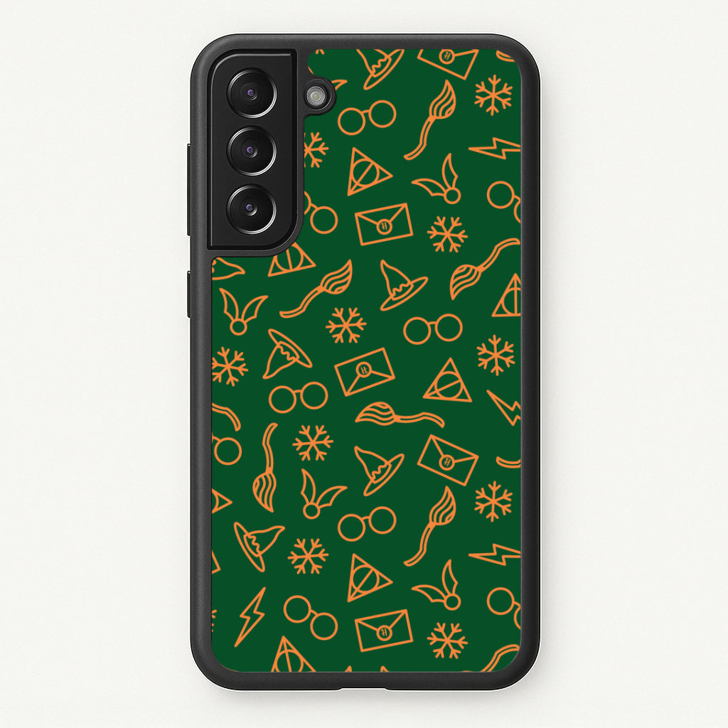 Christmas Wizard Icons Pattern Galaxy S21 Plus Case