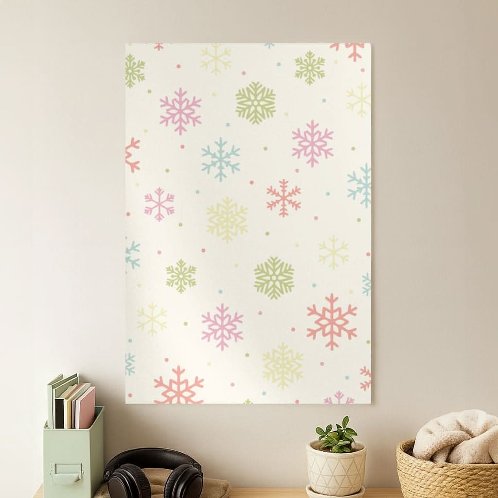 Pastel Snowflakes Pattern Poster