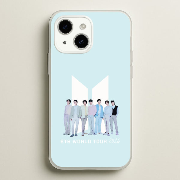 K-Pop Band Tour Pastel Blue iPhone 14 Case