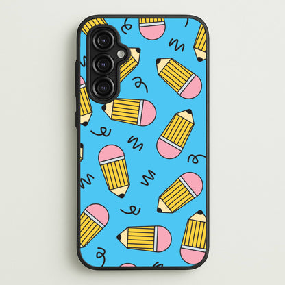 Pencils And Scribbles Pattern Galaxy A14 Case