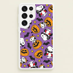 Cartoon Beagle Halloween Pattern Galaxy S22 Ultra Case