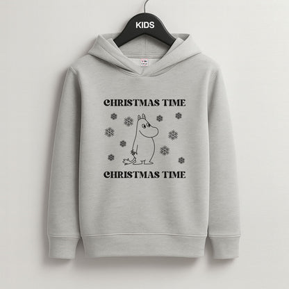 Christmas Time Moom Grey Kids Hoodie