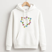 Cartoon Mouse Christmas Fairylights Heart Hoodie 1