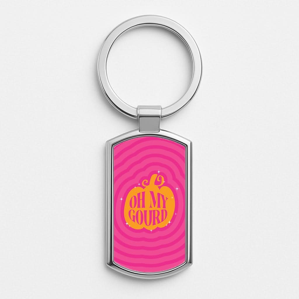 Oh My Gourd Silver Metal Keyring