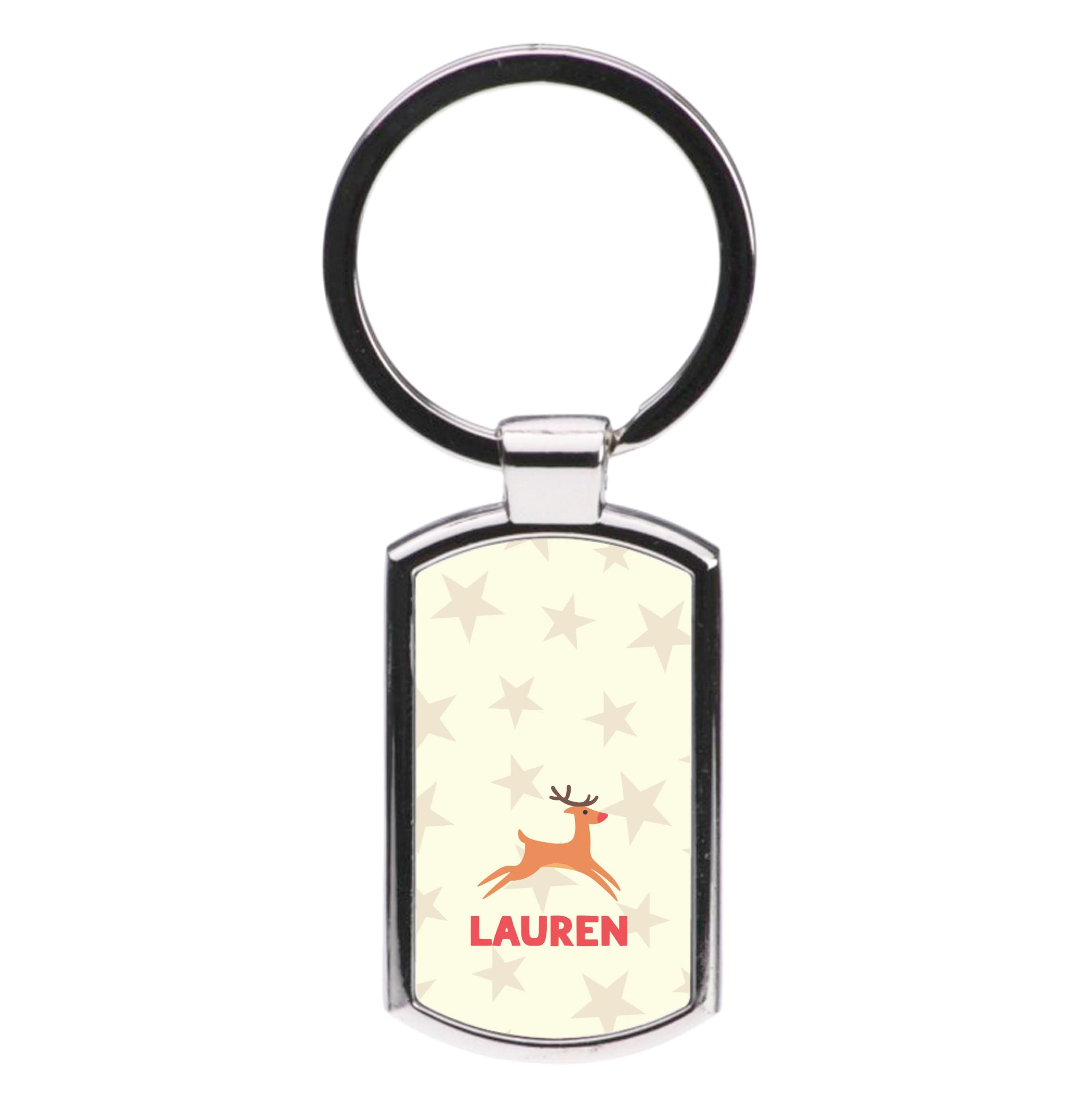 Personalised Raindeer Luxury Keyring